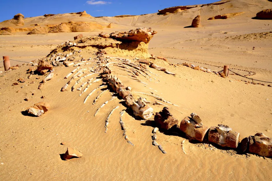Foto: George Wang / pexels Discover an ancient whale fossil unearthed in Egypt's desolate desert, showcasing prehistoric wonders.